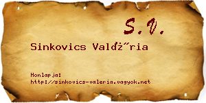 Sinkovics Valéria névjegykártya