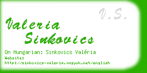 valeria sinkovics business card